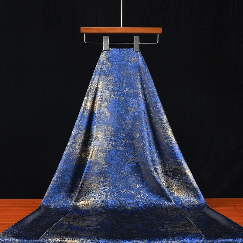 Home Textile - Ретро-синяя ткань с градиентным узором и